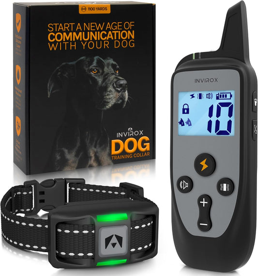 Dog Training Collar [2025 Edition] 123 Levels Dog Training Collar with Remote 1100Yd Range E Collar for Dogs Training 100% Waterproof Rechargeable, Manual Bark Collar for Large Dog