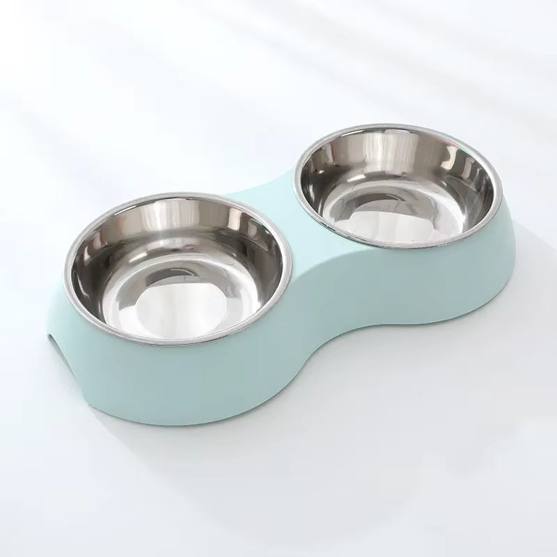 Double Pet Food Bowl Stainless Steel Drinkware Pet Drinking Food Dog Food Puppy Feeding Supplies Kitten Food Water Accessories