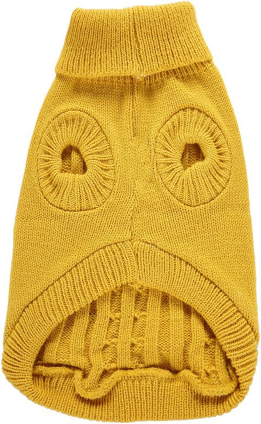 Small Dog Sweaters Knitted Pet Cat Sweater Warm Dog Sweatshirt Dog Winter Clothes Kitten Puppy Sweater (Small,Yellow)