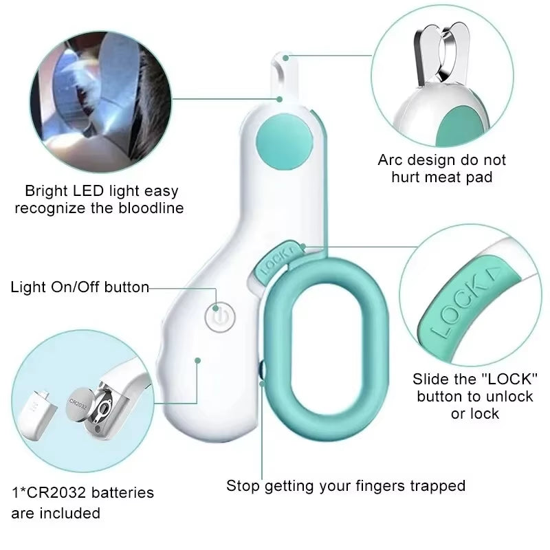 LED Light Cat Dog Nail Clipper 