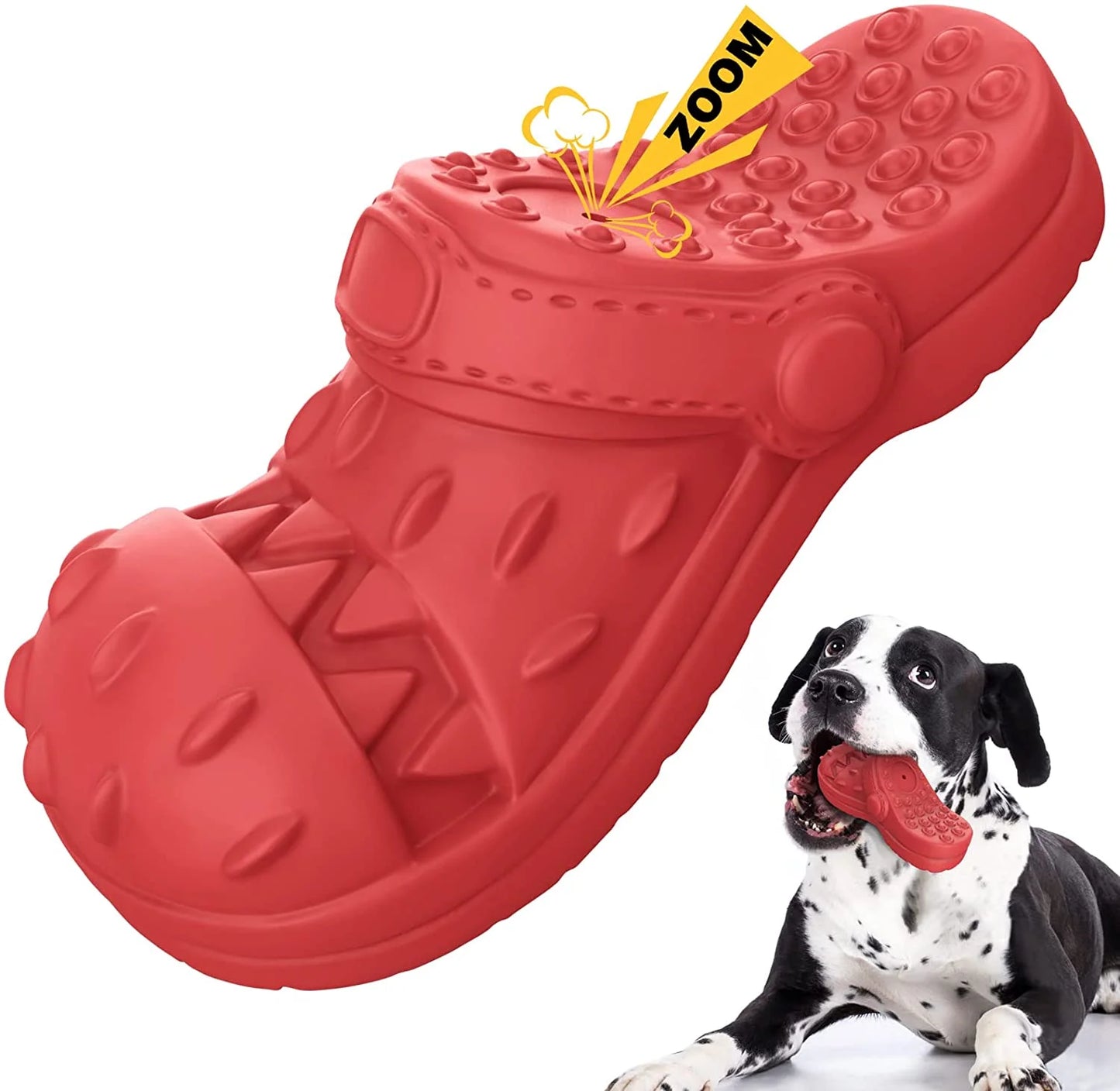 Squeaky Dog Toys Large Dog Chew Toy for Aggressive Chewer, 100% Safe Natural Soft Rubber Beef Flavor Dog Toys