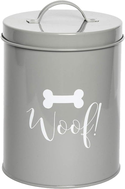 - Metal Pet Treat Jar with Airtight Lid for Dogs, Cats, Puppies and More, Chic Kitchen Countertop Container for Cookies, Biscuits and Treats (Casper, Grey, 1.4 Qt)