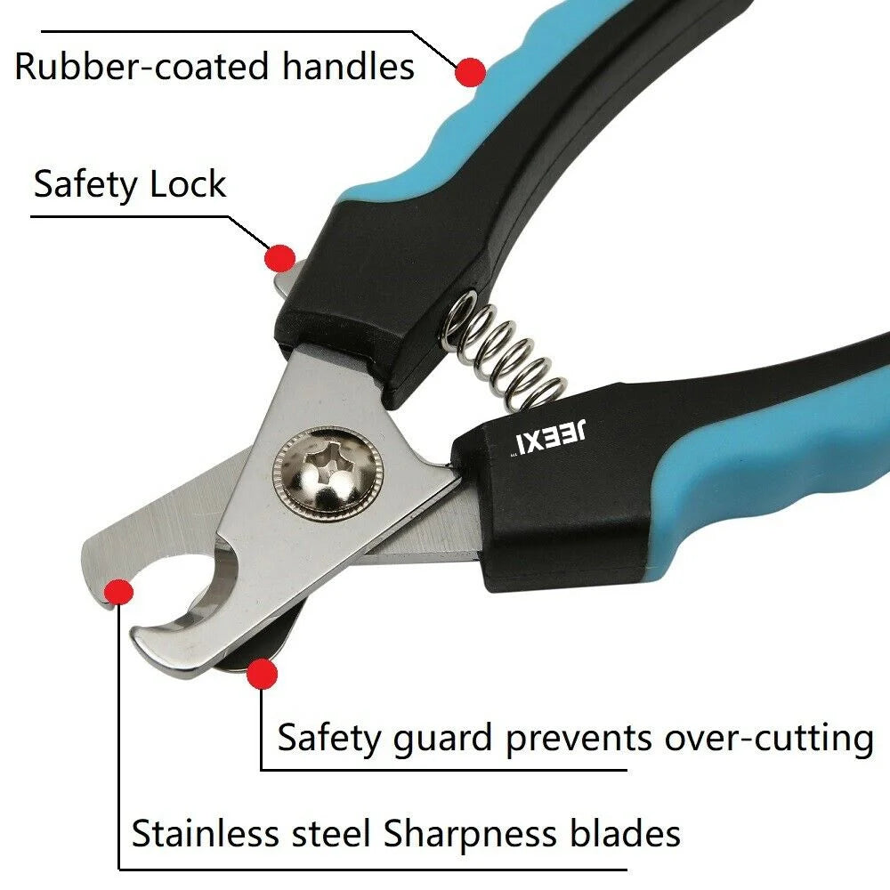 Blue Dog Nail Clippers and Trimmer with Safety Guard, Avoid Over-Cutting Toenail Razor Sharp Blades, Small Medium Large Breeds