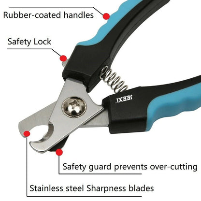 Blue Dog Nail Clippers and Trimmer with Safety Guard, Avoid Over-Cutting Toenail Razor Sharp Blades, Small Medium Large Breeds