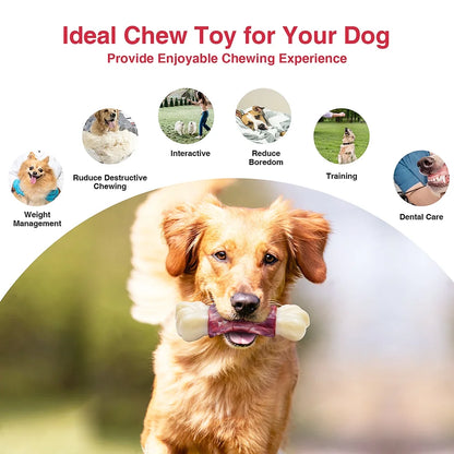 Large Dog Toys for Aggressive Chewers, Dog Toys for Large Dogs, Tough Dog Bone Chew Toys for Medium/ Large Dogs, Toothbrush Dog Toys for Aggressive Chewers Large Breed