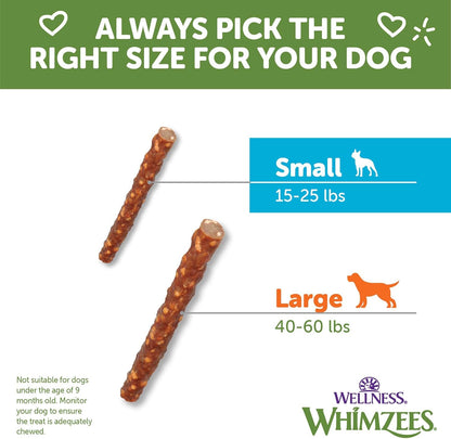 Wellness  Veggie Sausage Dog Dental Treats, Natural Chews, Small Size Stick, (28 Count)