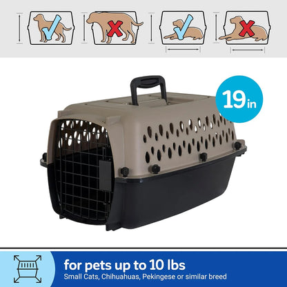 Pet Kennel 19" X-Small Plastic Dog Crate Portable Carrier for Pets up to 10 Lbs