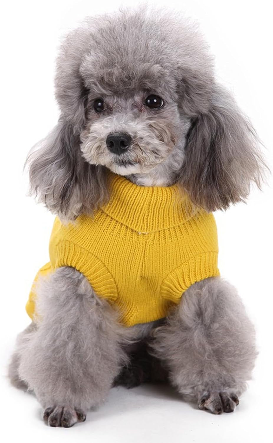 Small Dog Sweaters Knitted Pet Cat Sweater Warm Dog Sweatshirt Dog Winter Clothes Kitten Puppy Sweater (Small,Yellow)