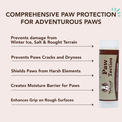 Pawtection Balm for Dogs (0.15Oz Stick) All-Natural, Lick-Safe Dog Paw Protector, Moisturizing Dog Paw Balm for Dry, Cracked Pad, Protects Paw from Winter Ice, Salt & Rough Terrain