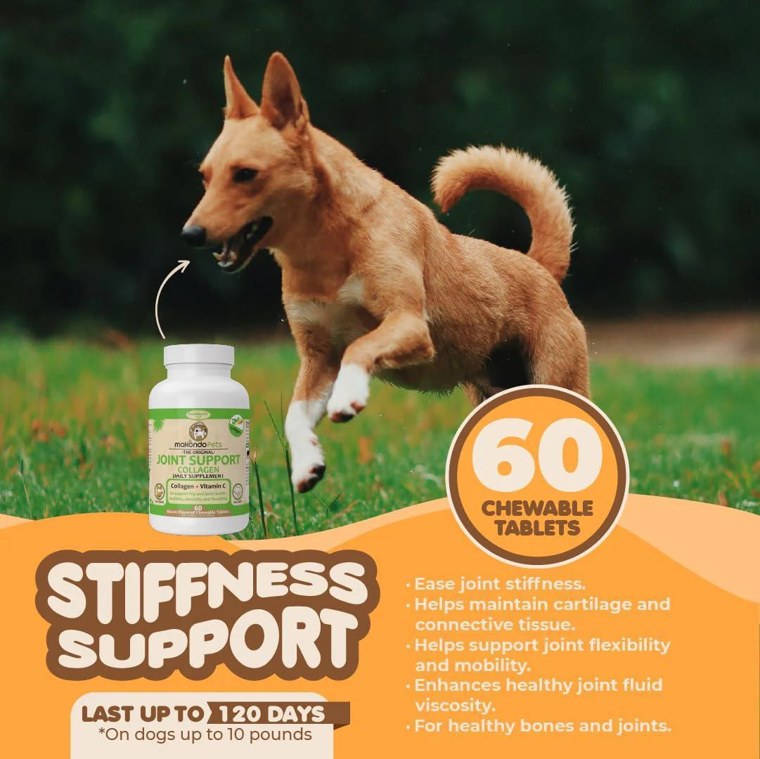 Collagen for Dogs and Cats Joint Supplement with Vitamin C 60 Pills Support