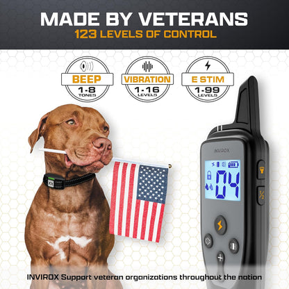 Dog Training Collar [2025 Edition] 123 Levels Dog Training Collar with Remote 1100Yd Range E Collar for Dogs Training 100% Waterproof Rechargeable, Manual Bark Collar for Large Dog