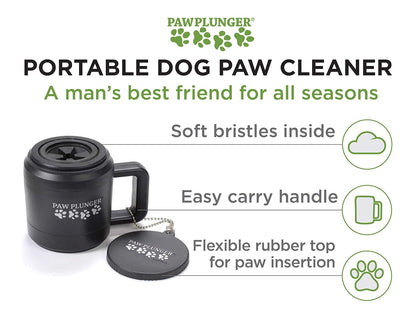 – Dog Paw Cleaner - Dog and Puppy Essentials - Portable Dirty Paw Washer - Ideal for Medium Dogs - Black